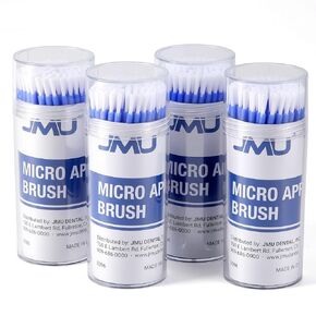 JMU 400pcs Disposable Dental Micro Applicator Brushes with Bendable White Brush Tips for Oral Care, Makeup, Blue in Kuwait