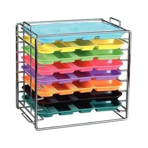 Dental Tray Organizer Stainless Steel Medical Instrument Tray Chrome Rack Size B, 8 Holder Trays (Ritter) in Saudi Arabia