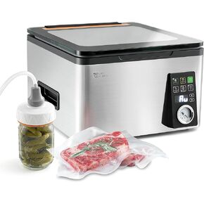 جهاز تفريغ الهواء للغرفة مقاس 12 بوصة من Vesta Precision، وقت تفريغ تلقائي ذكي، نظام سهل التنظيف، مضخة من الدرجة التجارية، غرفة عميقة للسوائل واللحوم وبرطمانات ماسون والفيديو السوس، V553 in Kuwait