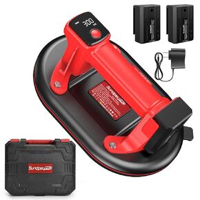 أكواب شفط زجاجية كهربائية - رافعة أكواب شفط كهربائية شديدة التحمل مقاس 10 بوصات، أقصى حمولة 662 رطلًا مع بطاريات 4 × 3.0 أمبير في الساعة وشواحن 2 × وشاشة رقمية للزجاج الأمامي من الجرانيت والرخام in Kuwait