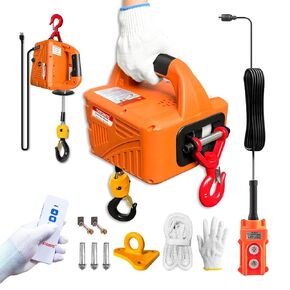 3 in 1 Electric Hoist Winch,1100 lbs 1500W Portable Power Winch Crane, Overload Protection 25ft Lifting Height,Manual, Wired and Wireless Remote Control for Factories, Warehouses, Garages, Etc in Kuwait