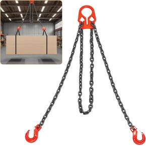 Heavy Duty Lifting Chains with Adjustable Hooks, 5/16 Inch x 10 Ft, Maximum Load 7000lbs, G80 Industrial Dual Leg Chain Slings for Engine Hoist, Lift Heavy Objects in Kuwait
