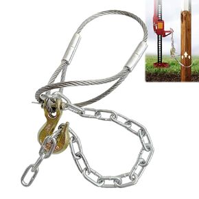 أداة إزالة عمود السياج شديدة التحمل مع كابل وسلسلة مجلفنة مقاس 8 مم (5/16 بوصة) - تعمل مع جاك/رافعة لاستخراج أعمدة خشبية/معدنية 4x4 للإصلاح السكني والزراعي in Kuwait