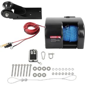 SCITOO 25 LBS Saltwater Boat Electric Anchor Winch with Remote Wireless Control Marine Black Features a High-Efficiency 12-Volt DC All Steel Gear Motor in Kuwait