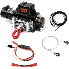 RC SCX10 ونش معدني مقلد كهربائي متوافق مع SCX10 المحوري، الماعز، القط الأحمر TRX4، 90046 ونش زاحف 1/10 RC سيارة زاحف ونش أحمر in Kuwait