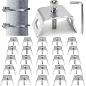 25PCS Sign Mounting Brackets Clamps 3/4" Flared Leg Bracket, Sign Mounting Hardware Kit, Street Sign Bracket Metal for Large Poles, Include Bolts & Allen Wrench in Kuwait