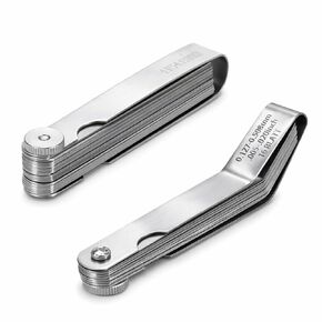 Feeler Gauges Set, 2pcs Stainless Steel, 32 Straight & 16 Angled Blades, Dual Marked SAE/Metric, Spark Plug Gap Tool for Valves, Automotive, Piston, Guitar (32 Straight & 16 Angled Blades) in Kuwait