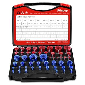 50PCS Thread Checker Kit – SAE & Metric Bolt Thread Checker, Nut & Bolt Size Finder Tool (27 SAE + 23 Metric) – Thread Gauge for Quickly Identifying Screw, Nut, and Bolt Sizes in Kuwait