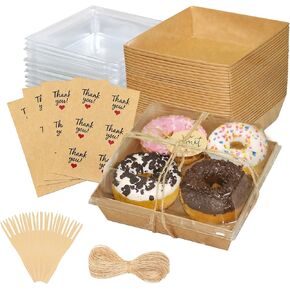 50 Pack Charcuterie Boxes with Clear Lids, Small Dessert Bakery Boxes, Disposable To Go Food Containers for Cake Slice, Cookies, Sandwich, White in Kuwait