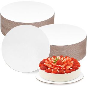 ألواح كيك 30 قطعة باللون الأبيض، قاعدة مستديرة لدوائر الكيك 10 بوصة، صينية كعك من الورق المقوى الملائمة للطعام 2 مم، مقاومة للماء ومقاومة للزيت وقوية، أطباق كيك للاستعمال مرة واحدة لعرض الكعك وحلويات الخبز in Kuwait
