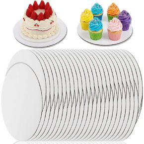 50 Pcs White Cake Boards, 10 Inch Round Cardboard Base, Grease Proof Waterproof and Oil Proof Disposable Cake Plate for Baking, Pizza, Desserts and Crafts Display in Kuwait
