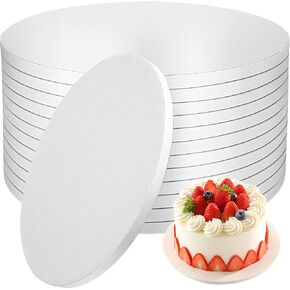 12 قطعة من براميل الكيك 10 بوصة، طبلة 10 بوصة، ألواح الكيك 10 بوصة مستديرة، 1/2 بوصة من الورق المقوى السميك، دائرة قوية، قاعدة من الورق المقوى الباستيل لوحات كعكة بيضاء لحفل الزفاف in Kuwait