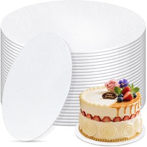 12 PCS Cake Boards 12 Inch Round, 12 Inch Cake Drums, 1/4" Thick Cake Drum, Cake Board Food Grade Cake Base, White Cake Cardboard Circles Bases para Pasteles for Wedding & Party & Pizza Desserts in Kuwait