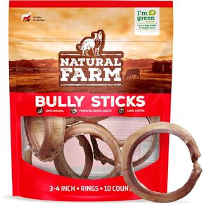 Natural Farm Odor-Free Curly Bully Sticks, (5-6 Inch, 5 Pack), Fully Digestible, 100% Beef Pizzle Chews, More Engagement & Fun, Grass-Fed, Non-GMO, Fully Digestible - Best for Small & Medium Chewers in Kuwait