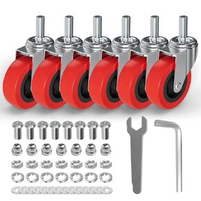 MySit 6 عبوات من عجلات الزاحف مقاس 2.5 بوصة شديدة التحمل وعجلة دوارة وعربة خدمة الزاحف، M10 (حوالي 3/8 بوصة) × 1 بوصة بديلة للعجلات الجذعية المترابطة in Kuwait