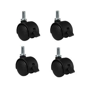 عجلات دوارة مكونة من 4 عجلات قفل مقاس 1.5 بوصة مع جذع مستقيم بقطر 6.25 مم، عجلة بديلة لعربات أدراج الأثاث البلاستيكية والصناديق والخزائن والأرفف ذات الفتحات المحجوزة in Kuwait