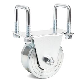 Coloch 4" V Groove Slide Gate Wheel with Dual U-Bolts, Heavy Duty Sliding Gate Wheel with External Mount Bracelet, No Welding Needed for Inverted V-Shape Sliding Rolling Track Gate, Loading 3000lbs in Kuwait