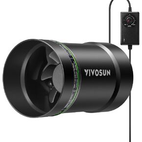 VIVOSUN 4" Inline Exhaust Fan & Speed Controller, Low Noise Workshop 130 CFM Duct Fan for HVAC Ventilation, Vent Booster Fan in Grow Tents, Basements, Bathrooms, Kitchens, Attics and 3D Printer in Kuwait