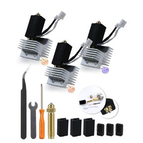 3Pack 0.2+0.4+0.6MM Upgrade Ceramic Hotend for Elegoo Centauri Carbon, Thermal Efficiency Increased by 15%, with 0.8MM Bimetallic Hardened Steel Nozzle Brush Silicone Socks and Kit Tools in Saudi Arabia