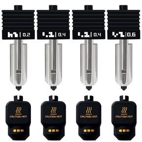 2PCS H2D/H2S/P2S Hotend Kits 0.2mm Hardened Steel Nozzles- for 3D Printer Bambu H2D/A1/A1 Mini Extruder Hot End/Printhead with Silicone Socks Heatbreak Assembled Heatsink and Heat Block in Kuwait