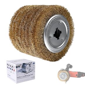 أداة تكييف سطح الأسلاك الفولاذية الملتوية مقاس 11.43 سم × 10.16 سم، عجلة سحب الأسلاك لآلات التلميع، أسطوانة كاشطة عالية الكفاءة لإزالة الصدأ والبقع والآلات الخشنة in Kuwait