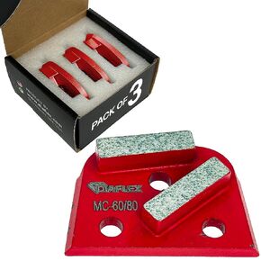 Diaflex Double Bar Grinding Tool, (MC) 60/80 Grit Medium Bond, Quick Change Dovetail Trapezoid for Concrete Floor Preparation, Compatible with Lavina, EDCO & Bartell Global, Pack of 3 in Saudi Arabia