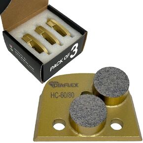 Diaflex Double Round Grinding Tool, (HC) 60/80 Grit Hard Bond, Quick Change Dovetail Trapezoid for Concrete Floor Preparation, Compatible with Lavina, EDCO & Bartell Global, 3 Pack in Saudi Arabia