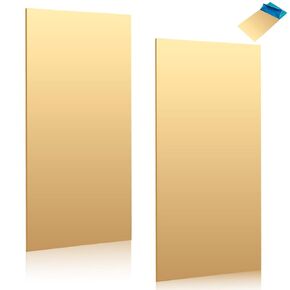 2 قطعة من الألواح النحاسية مقاس 12 × 6 بوصة، مقاس 26 (0.4 مم) ألواح نحاسية سمك مرفقة بفيلم لوحات منقوشة حشوات معدنية صفائح معدنية رفيعة للحرف اليدوية DIY نماذج مجوهرات وهوايات الديكور in Kuwait