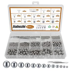 840 Pcs Stainless Steel Bearing Balls, Metric Precision Bike Ball Bearings, Assorted Loose Bicycle Bearing Balls, 2/2.5/3/3.5/4/4.5/5/5.5/6/7/8/9/10mm in Saudi Arabia