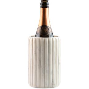 مبرد النبيذ الرخامي من كورك آند ميل، دلو الشمبانيا للحفلات، مبرد زجاجات لطاولات الطعام، والباحات الخارجية والمزيد - حامل زجاجات من الحجر الطبيعي مصنوع يدويًا - يحافظ على النبيذ الأبيض أو الشمبانيا باردًا in Kuwait