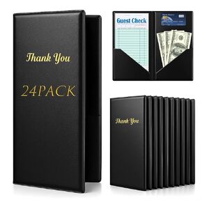 24Pcs Server Books for Waitress, PVC Waiter Book Guest Check Holder Check Presenters for Restaurants in Kuwait