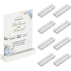 8 Pcs Wood Place Card Holders Natural Wooden Table Number Holder Stands Wood Place Card Holders Picture Holder Acrylic Sign Holdersr For Ceremony Birthday Party Home Decoration in Saudi Arabia