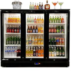 ثلاجة تبريد شريط خلفي، ثلاجة عرض تجارية بحجم 13 قدمًا مكعبًا، مبرد مضغوط تحت الطاولة، ثلاجة بيرة مع ضوء LED ورفوف قابلة للتعديل، موافقة ETL (باب مفصلي) in Kuwait