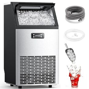COWSAR Commercial Ice Maker Machine 100Lbs/24H, Stainless Steel Undercounter Ice Maker with 33Lbs Storage Capacity, Self-Cleaning Freestanding Ice Machine for Home, Bar, Restaurant, Office, Outdoor in Kuwait