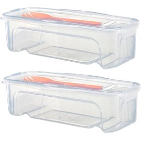 قطعتان من طباخ المعكرونة في الميكروويف القابل للتكديس مع غطاء مصفاة وشوكة، خالية من مادة BPA، طباخ المعكرونة في الميكروويف، صانعة المعكرونة سريعة وسهلة للمنزل والمكتب والمنزل الصغير لإعداد الوجبات in Kuwait