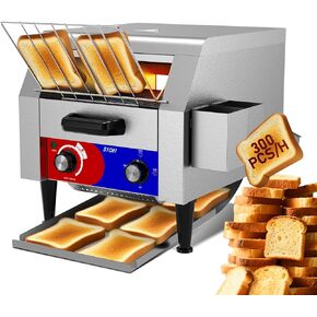 Commercial Conveyor Toaster w/ 2 Slice Wide Slot, 300 Slice/hour Commercial Toaster w/ 10.1’’ Wide and 3‘’ Opening, Industrial Kitchen Cooking bagel w/Stainless Steel and Heavy Duty in Kuwait