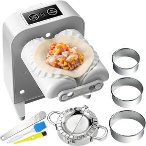 Automatic Dumpling Press Maker Machine, Christmas Birthday Gifts, Household Easy Quick Electric Dumpling Maker Press Machine with Empanada Maker Press,Dough Cutters,Spoon and Brush- For Home Kitchen in Kuwait