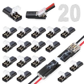 50Pcs Double Wire Plug in Connector, LED Light Strip Low Voltage Connectors 2 Pin with Locking Buckle - Quick Connect, No Wire Stripping Cutting in Saudi Arabia