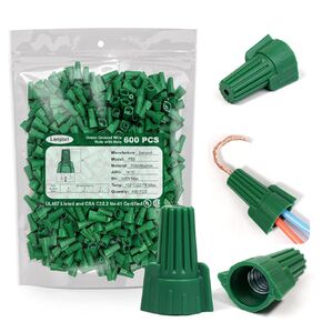 600 PCS Winged Green Ground Wire Nuts Connectors with Hole Easy Twist-On Screw Electrical Wire Caps, 14-10 AWG Green Wire Connectors for Cable Grounding, UL Listed Electrical Connectors in Kuwait