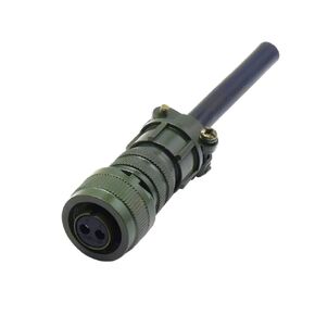 MIL-DTL-5015 سلسلة الموصل الصناعي، MS3106A14S-9S موصلات دائرية أنثى مقاومة للماء 2 دبوس اتصالات لحام إنهاء موصل ملولب مستقيم in Kuwait