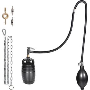 Upgraded 3PK Inflatable Pipe Plug Balloon Kit(2",3",4") with Fast Air Pump & Extension Hose, Rubber Sewer Test Balls with Safety Chain & Valve Tool for Plumbing Pressure Testing/Drain Blocking in Kuwait