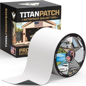 شريط مانع للتسرب مقاوم للماء من TITANPATCH PRO - أبيض 4 بوصة × 10 بوصة - يمنع التسربات بسرعة ويبقى مغلقًا لمدة تزيد عن 15 عامًا - يلتصق بالمركبات الترفيهية والأسقف وحمامات السباحة والقوارب والمزاريب - مصمم للطقس القاسي (-40 درجة فهرنهايت إلى 190 درجة فهرن in Kuwait