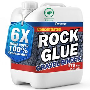 Teexpert Rock Glue for Landscaping, Gravel Glue, Pea Gravel Binder Concentrate 170oz, Heavy Duty Pebble Stone Adhesive for Slope, Between Pavers, Garden Walkway, Weather Resistant Safe for Plants Pets in Kuwait