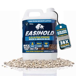 صمغ الصخور من إيزي هولد - رابط الحصى لحصى البازلاء والأحجار. غراء نشارة طويل الأمد للمناظر الطبيعية - قفل حصى غير سام وجاهز للاستخدام للمسارات والباحات وحدود الحدائق (1 جالون) in Kuwait