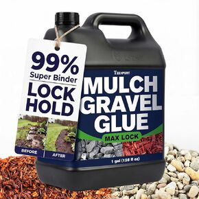 Teexpert Rock Glue for Landscaping: 1 Gallon Mulch Glue Fast-Dry Gravel Binder for Stone Pea Pebble Rubber, Strong Weather-Resistant Rocks Adhesive for Landscape Outdoor Yards Garden Bed Paver Patio in Kuwait