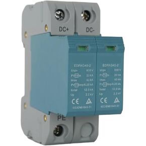 2Pole DC SPD T1 + T2، PV12.5KA الشمسية حماية من زيادة التيار، Din Rail 600V 40KA واقي مانع in Kuwait