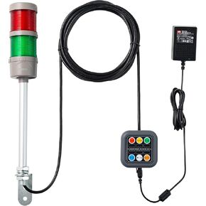 5 مصابيح برج أندون LED فائقة السطوع مع صفارة، أحمر/أصفر/أخضر/أزرق/أبيض، تشغيل/إيقاف/فلاش، صندوق التحكم، محول طاقة صناعي متوسط ​​6 أقدام و16 قدم سلك تمديد، التوصيل والتشغيل in Kuwait