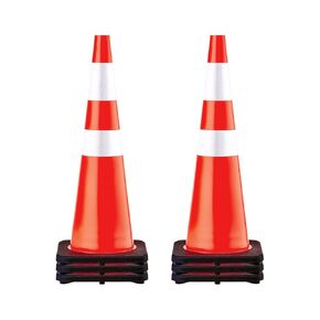 VEVOR Safety Cones, 6 Pack 36" Traffic Cones, PVC Orange Construction Cones with Reflective Collars and Black Weighted Base, for Traffic Control, Driveway Road Parking and School Improvement in Kuwait