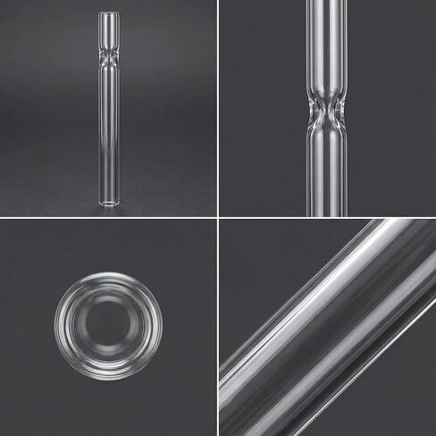 8-Pack Borosilicate Glass Tubes, 4 Inch Long, 12mm OD, 2mm Thick Wall - Heavy Duty Fire-Polished Glass Blowing Tubing for Lab, DIY, Art & Industrial Use (Clear) in Kuwait