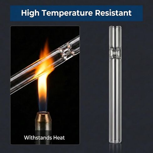 8-Pack Borosilicate Glass Tubes, 4 Inch Long, 12mm OD, 2mm Thick Wall - Heavy Duty Fire-Polished Glass Blowing Tubing for Lab, DIY, Art & Industrial Use (Clear) in Kuwait